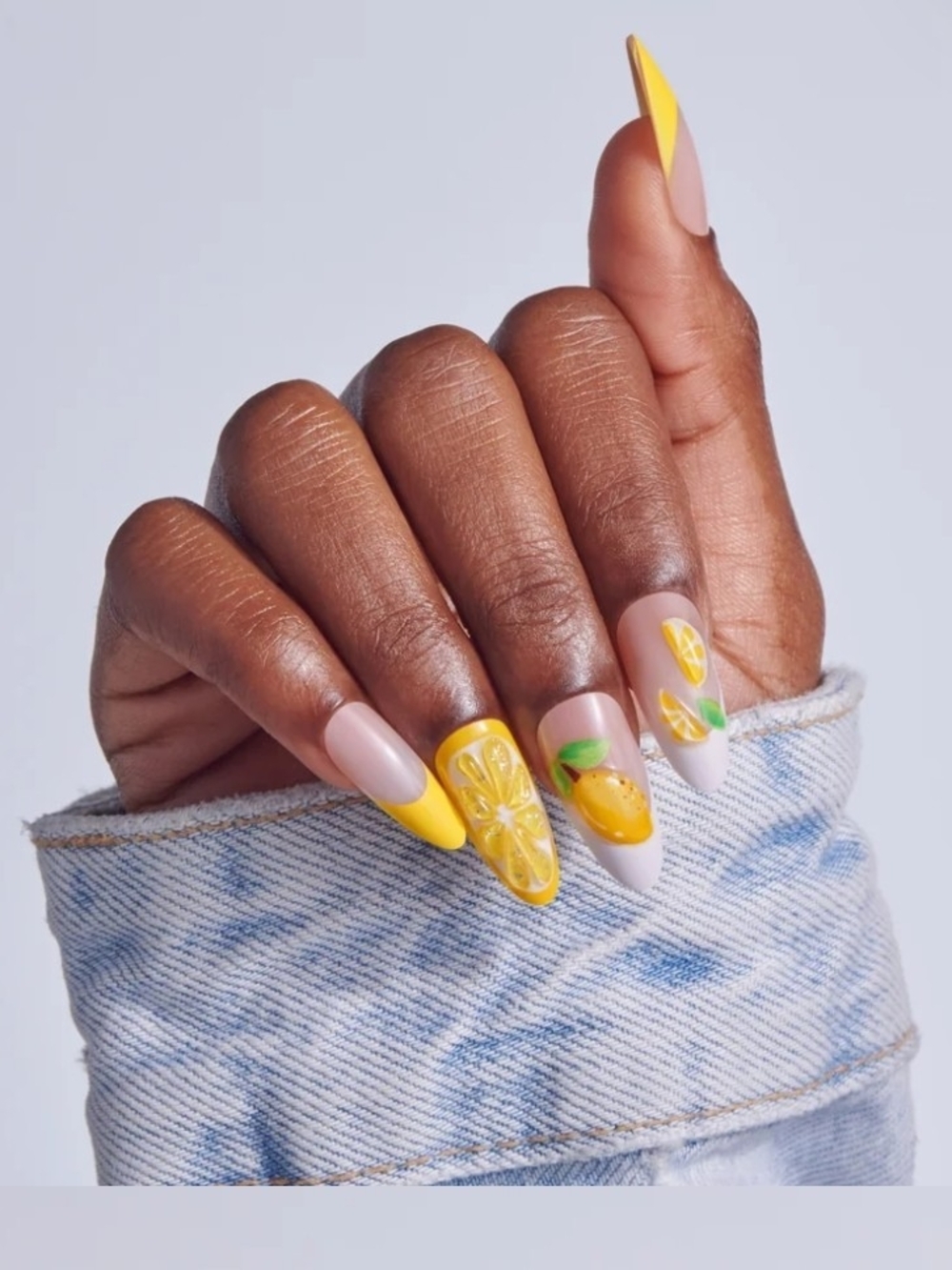 Kiss "Cherish The Moment" Yellow Lemon Accent Press-On Nails NIB